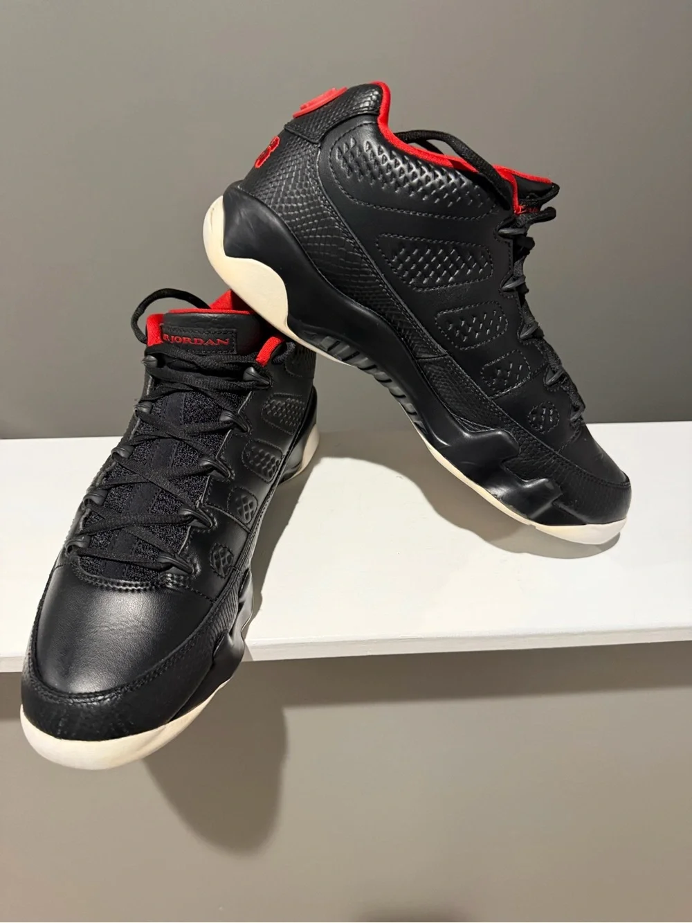 Jordan Men’s Black with Red Trim Basketball Sneakers